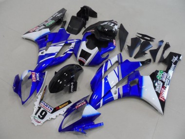 Mejores Carenados Moto Yamaha YZF R6 2006-2007 - Blanco Azul Negro Brillante Fimer Yamalube