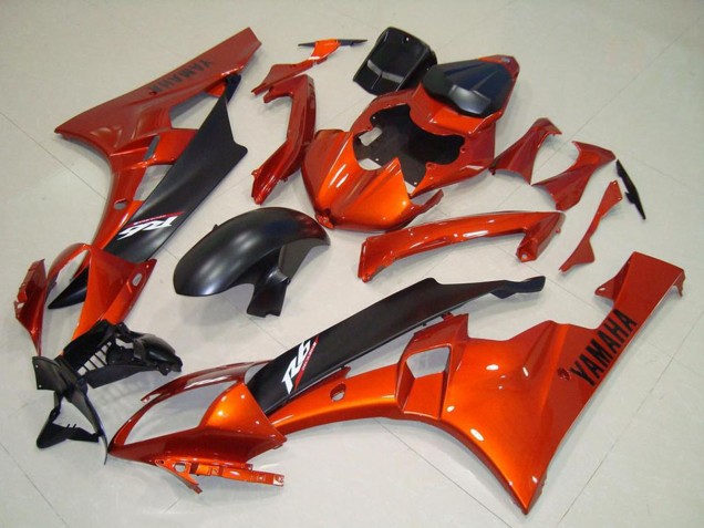 Mejores Carenado Moto Yamaha YZF R6 2006-2007 - Naranja Negro Mate