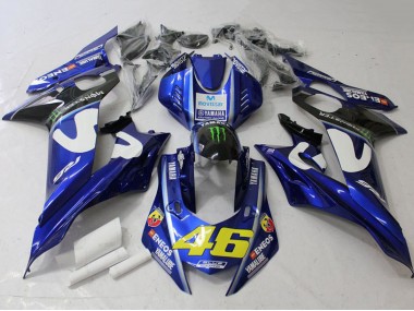 Mejores Carenados Moto Yamaha YZF R6 2017-2023 - Blanco Azul Verde Monstruo MoviStar