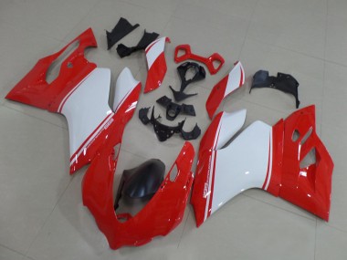 Mejores Carenados Moto Ducati 1199 2011-2014 - Rojo Blanco Negro