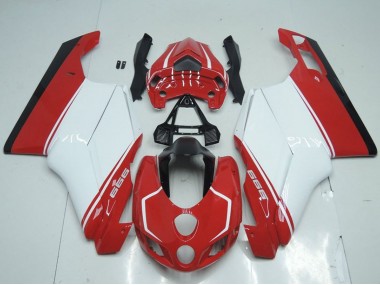 Mejores Carenados Moto Ducati 999 2005-2006 - Blanco Rojo Negro Brillante