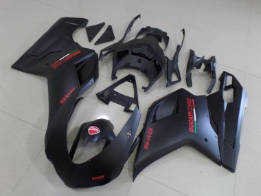 Mejores Carenados Moto Ducati 848 2007-2014 - Negro Mate Rojo