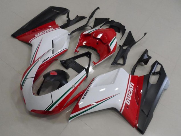 Mejores Carenados Moto Ducati 1198 2007-2014 - Blanco Rojo Verde Negro Mate