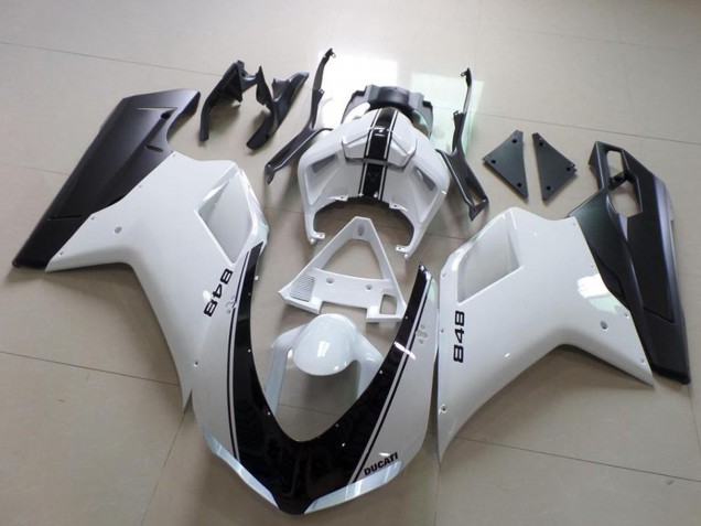 Mejores Carenado Moto Ducati 848 2007-2014 - Blanco Negro Mate