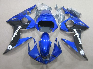 Mejores Carenados Moto Yamaha YZF R6 2003-2004 - Azul Negro Brillante Jordan