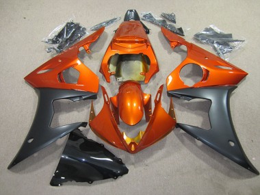 Mejores Carenado Moto Yamaha YZF R6 2003-2004 - Naranja Negro Mate