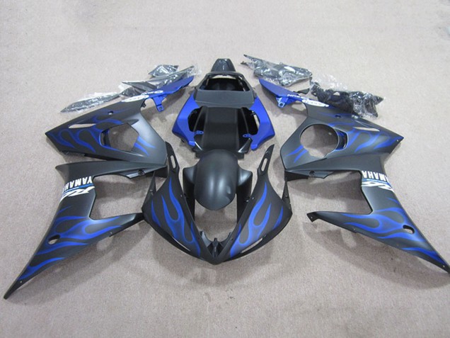 Mejores Carenados Moto Yamaha YZF R6 2003-2004 - Negro Mate Azul Llama