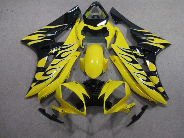 Mejores Carenados Moto Yamaha YZF R6 2006-2007 - Amarillo Negro Llama