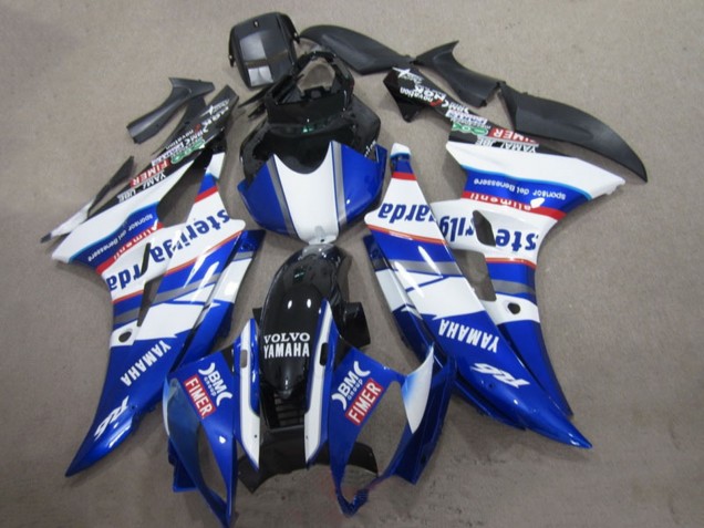 Mejores Carenados Moto Yamaha YZF R6 2006-2007 - Blanco Azul Rojo Sterilgarda Volvo Fimer