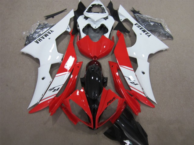 Mejores Carenados ABS Yamaha YZF R6 2008-2016 - Blanco Rojo Negro Brillante