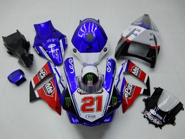 Mejores Carenados Moto Yamaha YZF R1 2015-2019 - Blanco Azul Rojo Negro Verde Monstruo 21
