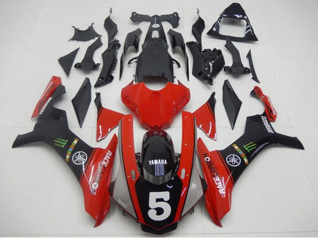 Mejores Carenados Moto Yamaha YZF R1 2015-2019 - Rojo Negro Verde Monstruo 5