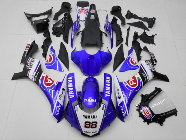 Mejores Carenados Moto Yamaha YZF R1 2015-2019 - Blanco Azul Negro Rojo PATA 88