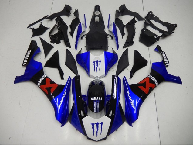 Mejores Carenados Moto Yamaha YZF R1 2015-2019 - Azul Blanco Negro Rojo Monstruo Akropovic