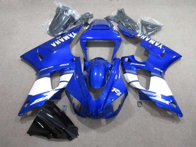 Mejores Carenados Moto Yamaha YZF R1 1998-1999 - Azul Blanco Calcomanía