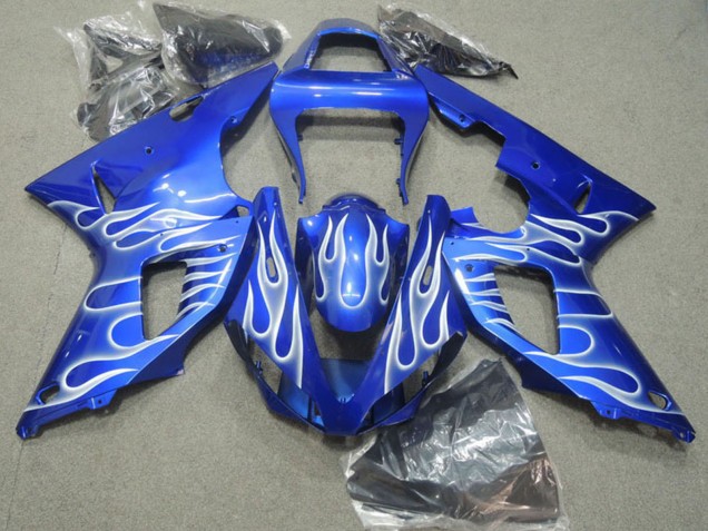 Mejores Carenados Moto Yamaha YZF R1 2000-2001 - Azul Blanco Llama