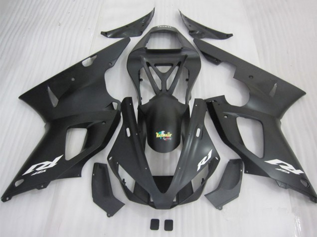 Mejores Carenados Moto Yamaha YZF R1 2000-2001 - Negro Mate Blanco Calcomanía