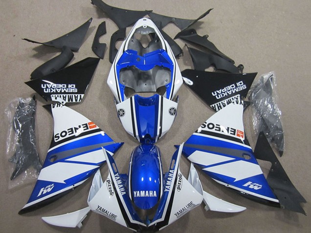 Mejores Carenados Moto Yamaha YZF R1 2000-2001 - Blanco Azul Negro ENEOS
