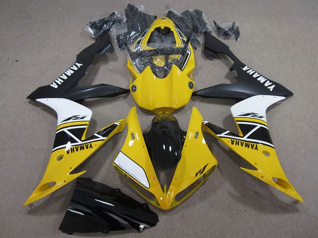 Mejores Carenados Moto Yamaha YZF R1 2004-2006 - Amarillo Blanco Negro