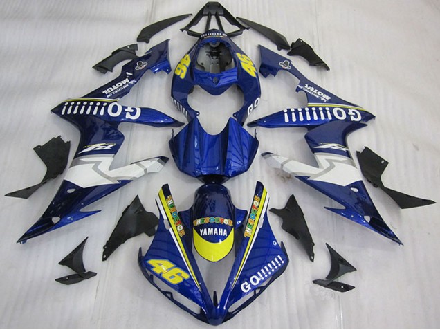 Mejores Carenados Moto Yamaha YZF R1 2004-2006 - Azul Amarillo Blanco Go 46