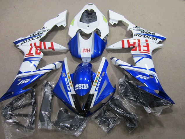 Mejores Carenados Moto Yamaha YZF R1 2004-2006 - Blanco Azul Motul Fiat