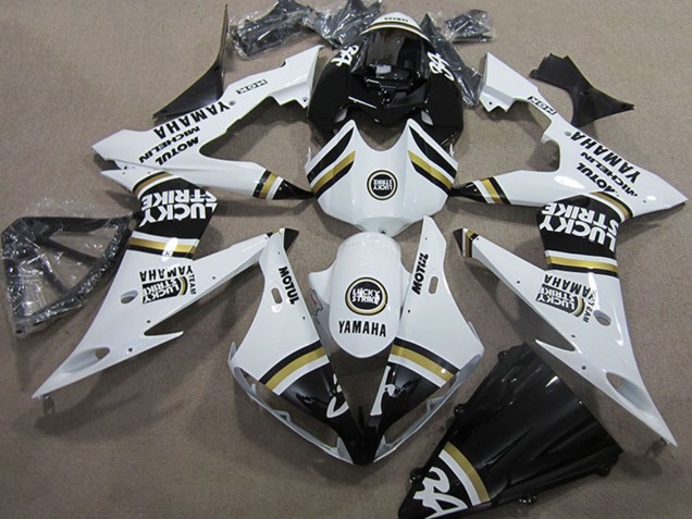 Mejores Carenados Moto Yamaha YZF R1 2004-2006 - Blanco Negro Lucky Strike