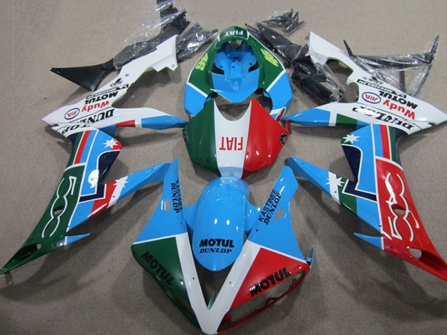Mejores Carenados Moto Yamaha YZF R1 2004-2006 - Blanco Azul Rojo Verde Blanco Fiat Motul