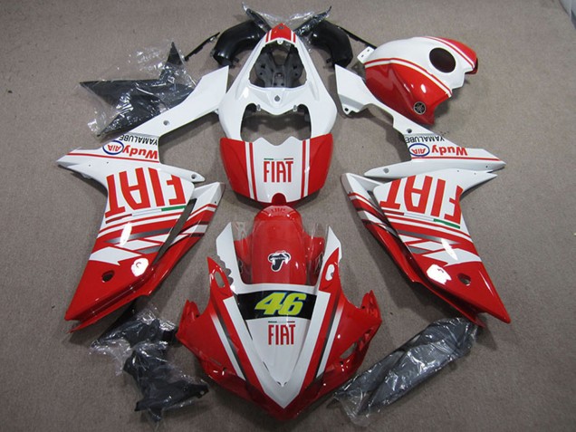 Mejores Carenados Moto Yamaha YZF R1 2007-2008 - Blanco Rojo Fiat 46