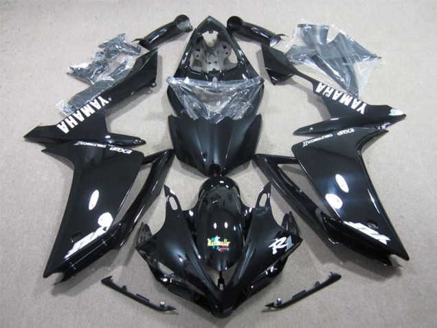 Mejores Carenados Moto Yamaha YZF R1 2007-2008 - Negro Brillante Blanco Calcomanía