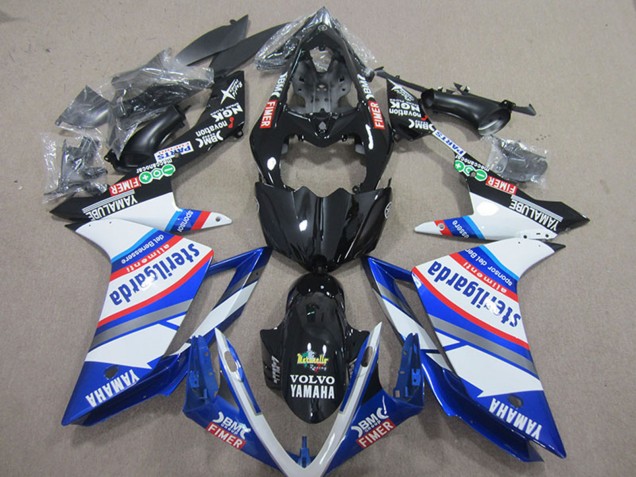Mejores Carenados Moto Yamaha YZF R1 2007-2008 - Blanco Azul Negro Volvo Fimer Sterilgarda