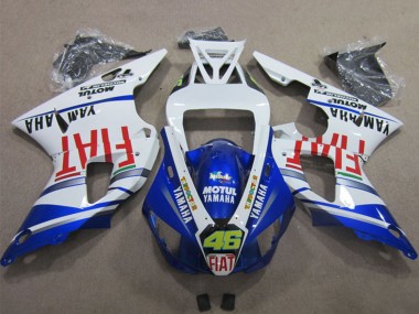 Mejores Carenados Moto Yamaha YZF R1 2009-2011 - Blanco Azul Rojo Fiat Motul Dunlop 46