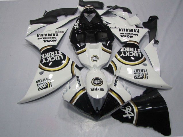 Mejores Carenados Moto Yamaha YZF R1 2009-2011 - Blanco Negro Lucky Strike