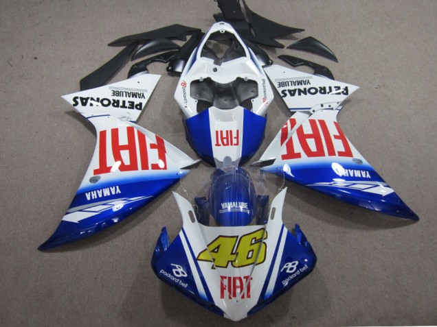 Mejores Carenados Moto Yamaha YZF R1 2009-2011 - Blanco Azul Rojo Fiat 46