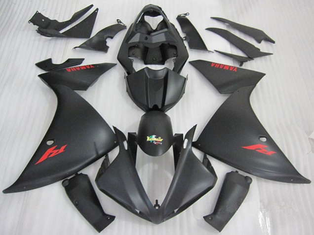 Mejores Carenados Moto Yamaha YZF R1 2009-2011 - Negro Mate Rojo Calcomanía