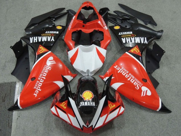 Mejores Carenados Moto Yamaha YZF R1 2009-2011 - Rojo Blanco Negro Santander Rojo