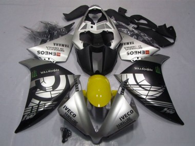 Mejores Carenados Moto Yamaha YZF R1 2012-2014 - Plata Negro IVECO Yamalube ENEOS Monstruo
