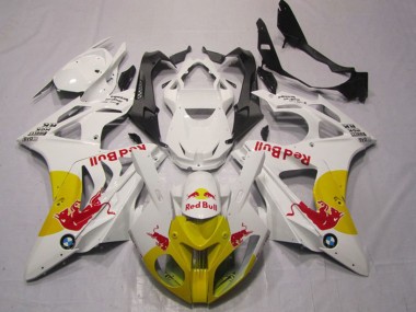 Mejores Carenados Moto BMW S1000RR 2009-2014 - Blanco Amarillo Rojo Bull