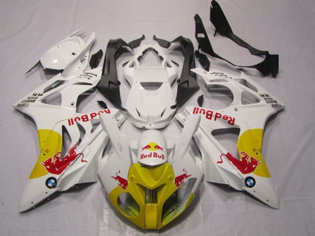 Mejores Carenados Moto BMW S1000RR 2009-2014 - Blanco Amarillo Rojo Bull