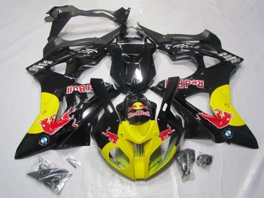 Mejores Carenados Moto BMW S1000RR 2009-2014 - Negro Brillante Amarillo Rojo Bull