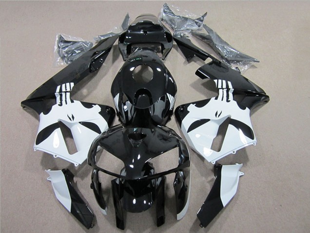 Mejores Carenado Moto Honda CBR600RR 2005-2006 - Negro Brillante Blanco