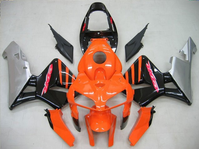 Mejores Carenado Moto Honda CBR600RR 2005-2006 - Naranja Negro Plata