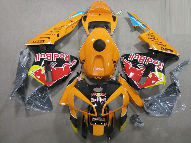 Mejores Carenados Moto Honda CBR600RR 2005-2006 - Naranja Negro Rojo Bull