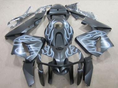 Mejores Carenados Moto Honda CBR600RR 2005-2006 - Negro Mate Plata Llama