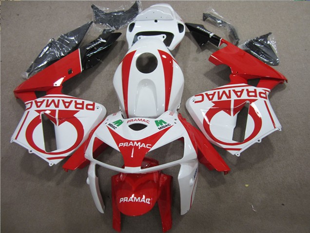 Mejores Carenados Moto Honda CBR600RR 2005-2006 - Blanco Rojo Negro Pramac