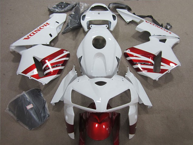 Mejores Carenado Moto Honda CBR600RR 2005-2006 - Blanco Rojo