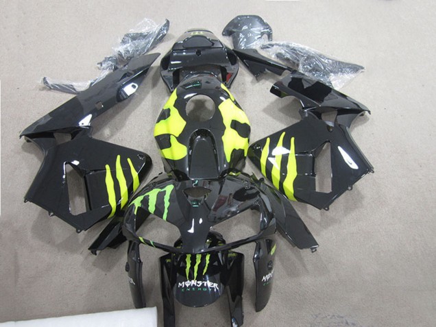 Mejores Carenados Moto Honda CBR600RR 2005-2006 - Negro Brillante Verde Monstruo