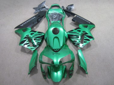 Mejores Carenados Moto Honda CBR600RR 2007-2008 - Verde Negro Brillante Llama
