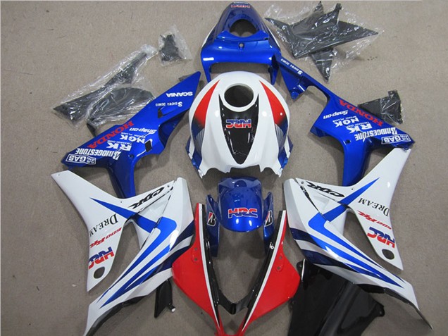 Mejores Carenado Moto Honda CBR600RR 2007-2008 - Blanco Rojo Azul HRC