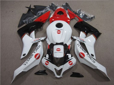 Mejores Carenados Moto Honda CBR600RR 2007-2008 - Blanco Rojo Negro Brillante Konica Minolta