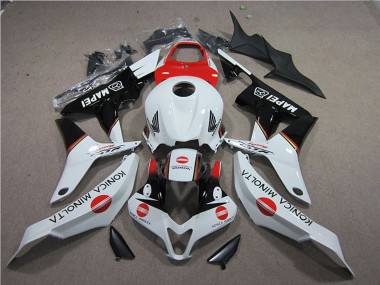 Mejores Carenados Moto Honda CBR600RR 2007-2008 - Blanco Rojo Negro Brillante Konica Minolta MAPEI